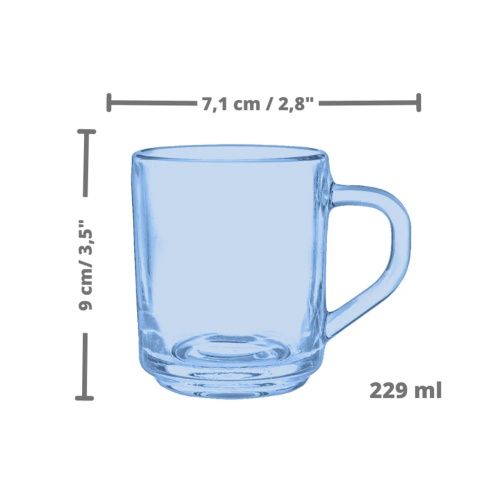 Vajilla 16 Piezas Vidrio Azul Cristar Platos Tendidos, Platos