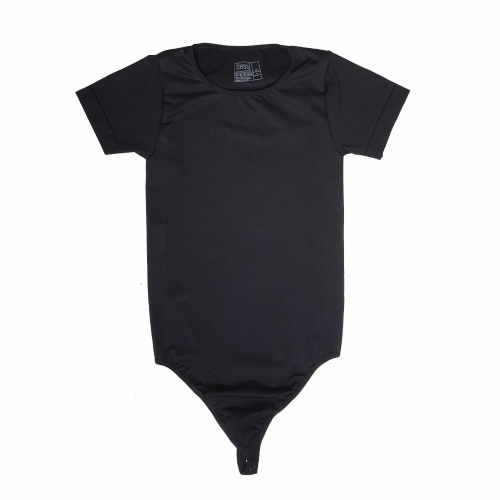 Body Manga Corta Hilo Liso Dama Negro Tess Talla Extra Grande en Tipti  Tipti