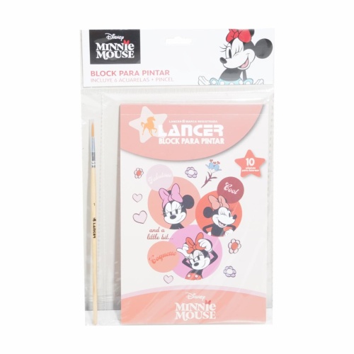 Block Para Pintar Diseños Minnie Acuarelas Pincel Disney 10 Hojas en  Tipti Tipti
